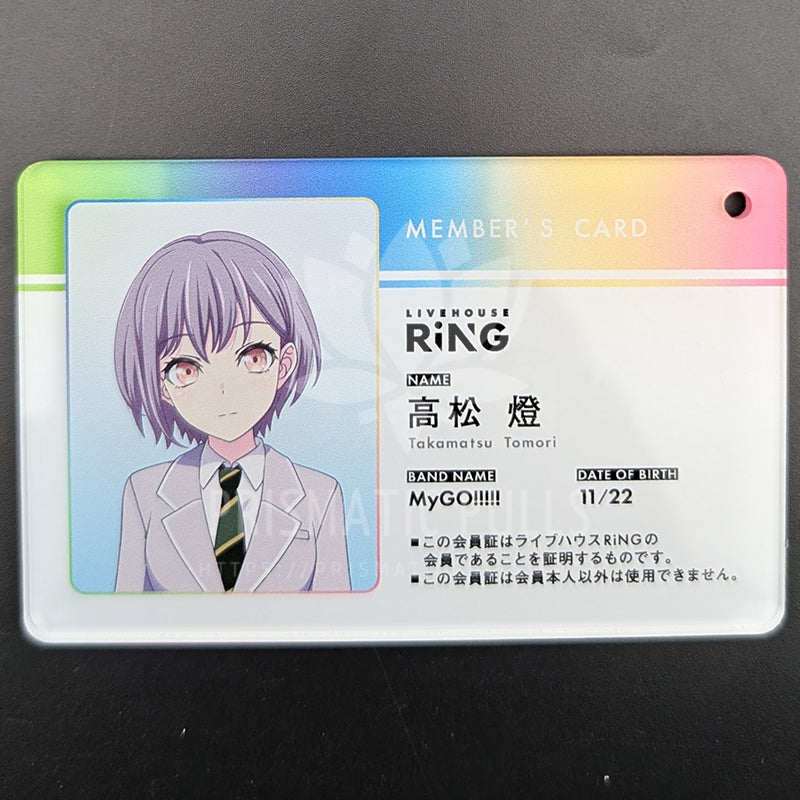 BanG Dream! - Acrylic Keychain - Tomori Takamatsu (RiNG Membership Card)