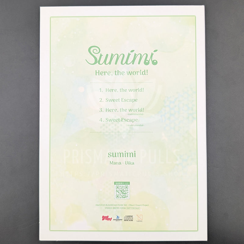 sumimi bonus CD back cover