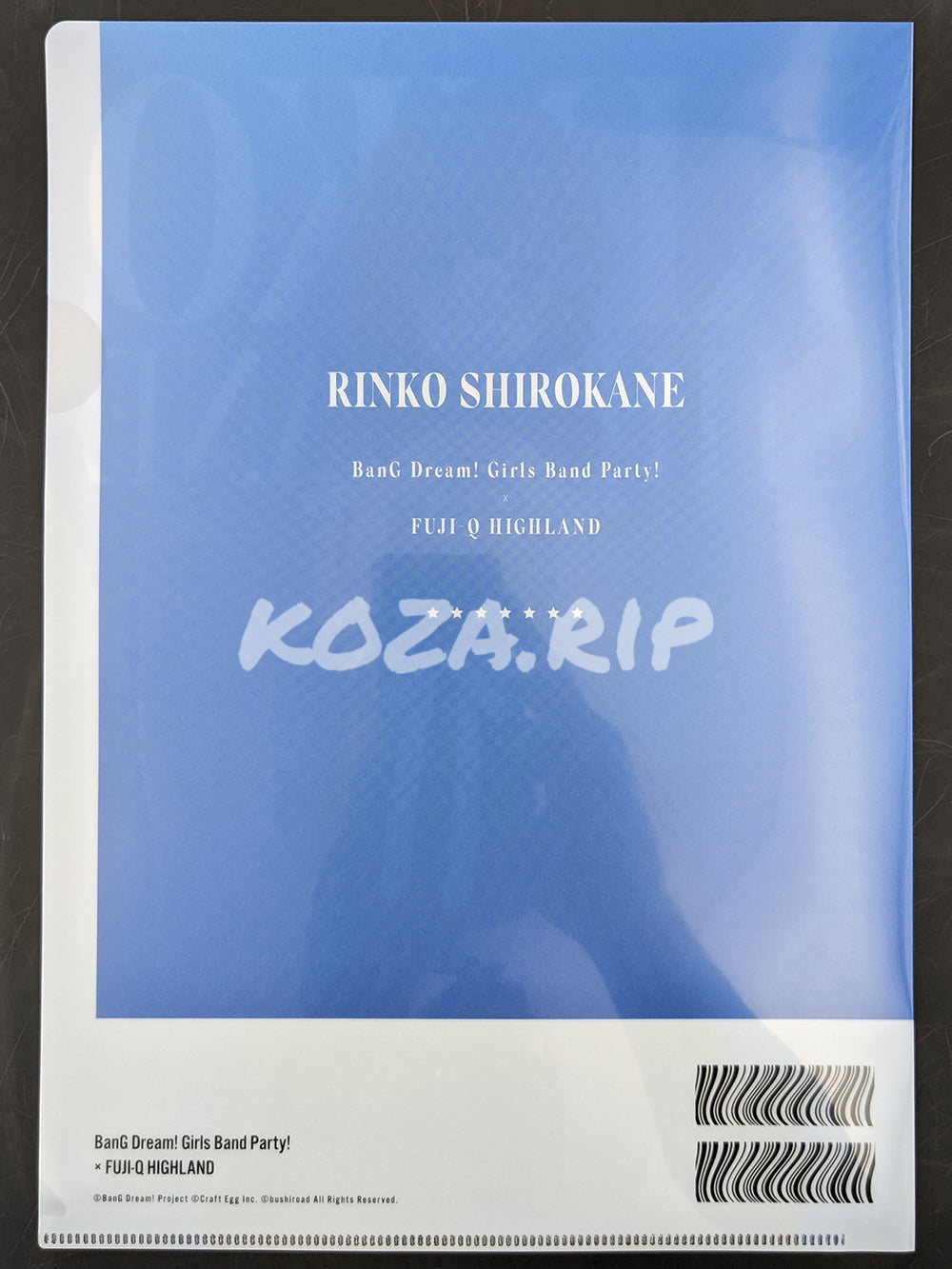 BanG Dream! × Fuji-Q 2022 - A4 Clearfile - Rinko Shirokane