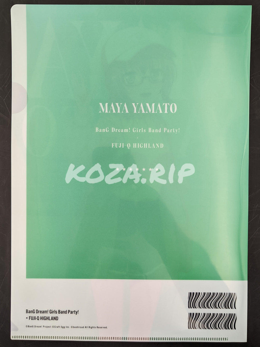 BanG Dream! × Fuji-Q 2022 - A4 Clearfile - Maya Yamato