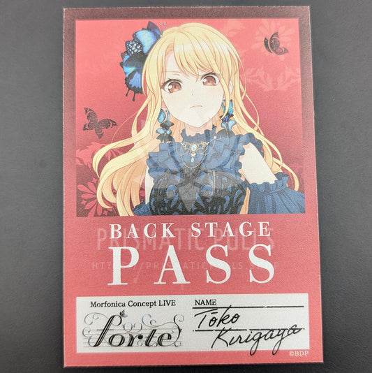 BanG Dream! Morfonica "forte" LIVE 2024 - Backstage Pass Sticker - Toko Kirigaya