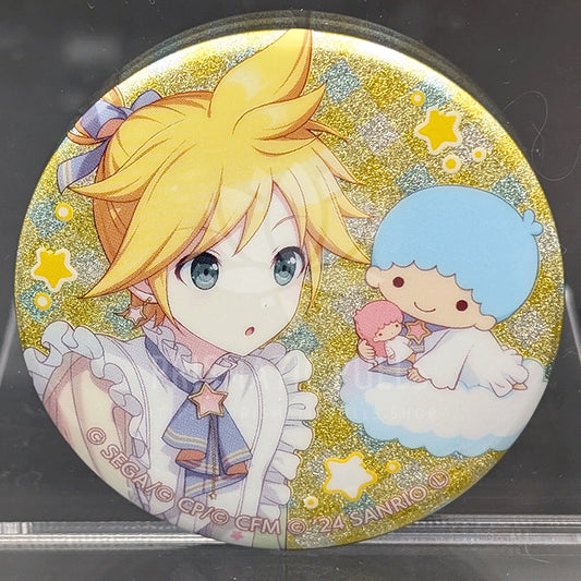 Project SEKAI × Sanrio - Glitter Can Badge - Len Kagamine