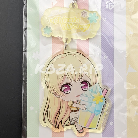 BanG Dream! - Mugyutto Acrylic Keychain - Chisato Shirasagi ("Drink" ver.)