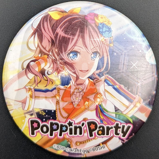 BanG Dream! - Can Badge - Saya Yamabuki ("FUN! FUN! CiRCLING FIVESTAR!")