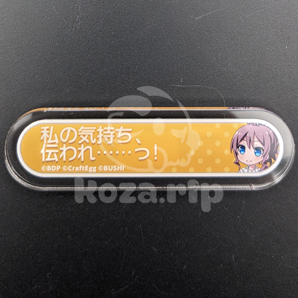 BanG Dream! - Title Acrylic Badge - Saya Yamabuki - "Go, feelings! Go...!"