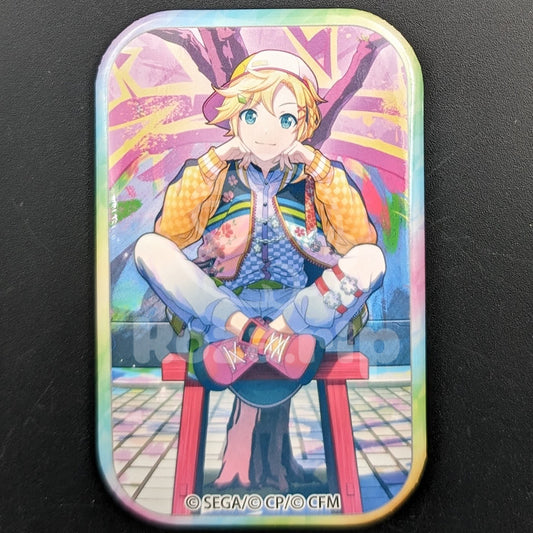 Project SEKAI - Square Can Badge - Len Kagamine [Vivid BAD SQUAD ver.] ("Connected Through SEKAI's Cherry Blossoms" trained ver.)