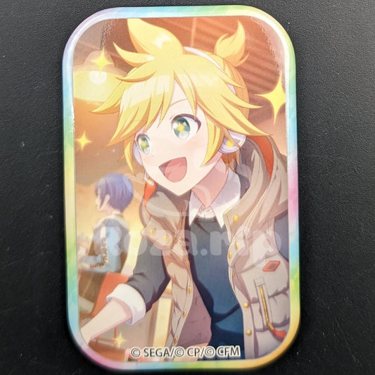 Project SEKAI - Square Can Badge - Len Kagamine [Vivid BAD SQUAD ver.] ("Connected Through SEKAI's Cherry Blossoms")