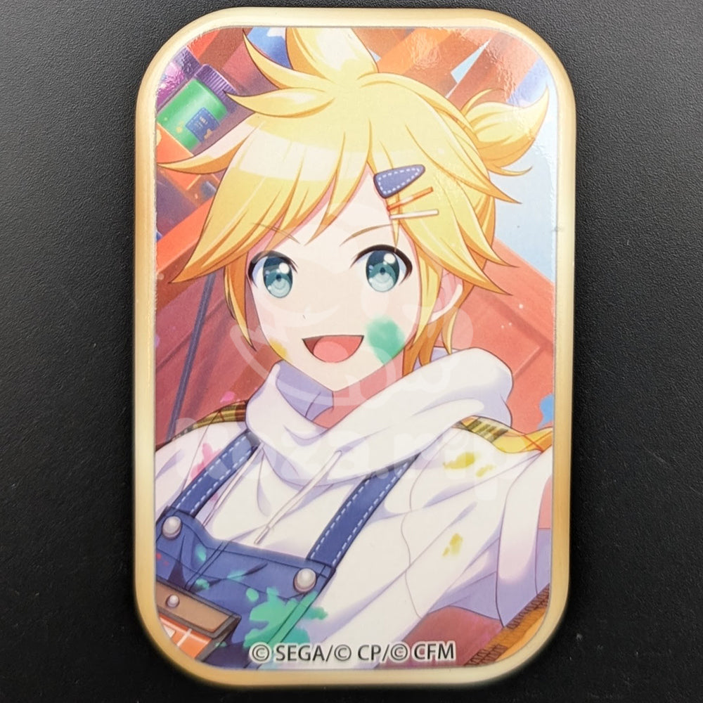 Project SEKAI - Square Can Badge - Len Kagamine [Leo/need ver.] ("Paint What I Love♪ Rainbow Canvas" trained ver.)
