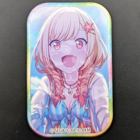 Project SEKAI - Square Can Badge - Saki Tenma ("The BEST Summer Ever!" trained ver.)